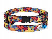 Obroża dla kota w kwiaty z Dzwoneczkiem + Identyfikator z Grawerem