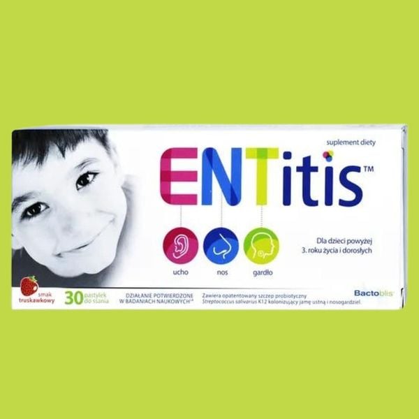 ENTitis Smak truskawkowy 30 pastylek zdjęcie 2