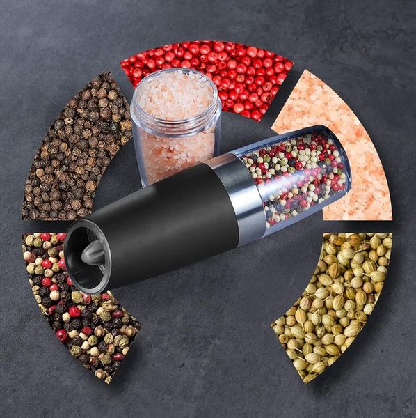 ELEKTRYCZNY MŁYNEK DO PIEPRZU ZESTAW 2 SZT MŁYNKÓW DO SOLI I PIEPRZU, Z LED zdjęcie 7