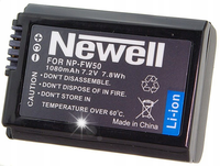 BATERIA AKUMULATOR NEWELL NP-FW50 do Sony A7 NEX A6400 A6500 A6000 1080MAH