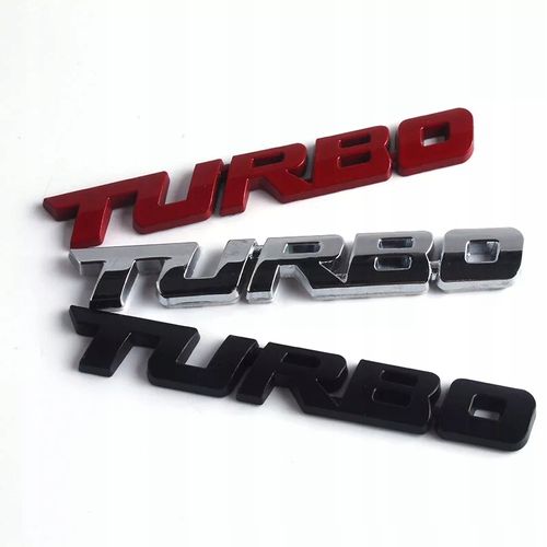 Emblemat Turbo Turbinka Drag Speed Srebrny NAPIS Silver Wyścigi Naklejka na Arena.pl