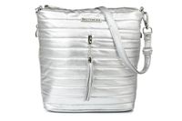 Srebrna Damska Torebka pikowana solidna oryginalna frędzel W91