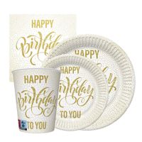 Zestaw komplet zastawy urodziny Happy Birthday kubeczki talerzyki serwetki