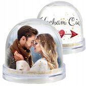 KULA WODNA Z TWOIM WŁASNYM NADRUKIEM PREZENT NA WALENTYNKI złoty brokat