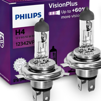 Żarówki H4 Philips VisionPlus 60% Więcej Światła 55W Kpl Drogowe Mijania