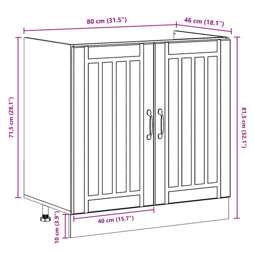Szafka kuchenna Lucca 2 pcs Brązowy 80 x 46 x 81.5 cm na Arena.pl