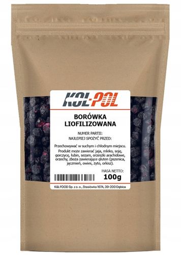 BORÓWKI LIOFILIZOWANE 100g Całe Owoce liofilizowane Borówka jakość Kol-Pol na Arena.pl
