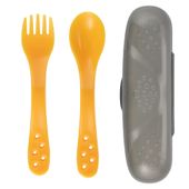 CANPOL Łyżeczka + widelec zestaw sztućców dla dziecka w etui 12m+