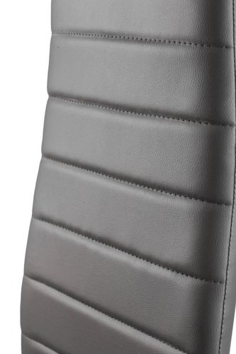 Zestaw 4 krzeseł do salonu jadalni z ekoskóry wyprofilowane oparcie szare na Arena.pl