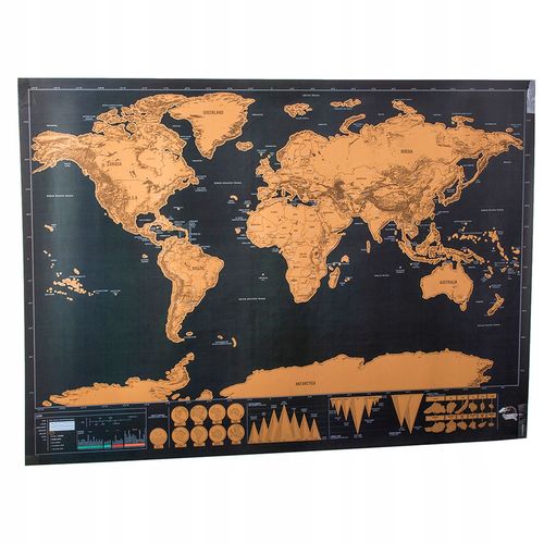 Mapa świata zdrapka dla podróżnika 82 x 59 cm na Arena.pl