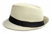 Kapelusz Damski Męski Trilby Słomkowy Plażowy Miejski Lekki Letni Ecru 56