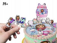 TOPPERY NA TORT (10szt) + duży TOPPER Najlepszego - KOCI DOMEK GABI BAJKI