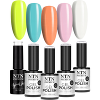 5x NTN Lakier Hybrydowy 5g Spring Wiosenne Pastelowe Kolory Wiosenna Tęcza
