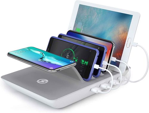 Ładowarka Stacja Ładująca 4 Porty Usb Szara Ayepow na Arena.pl