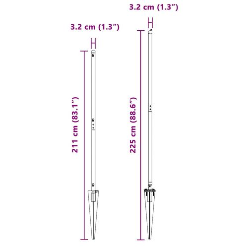 Słupek ogrodzeniowy. 52 pcs Srebrny 3.2 x 3.2 x 180 cm Stal na Arena.pl