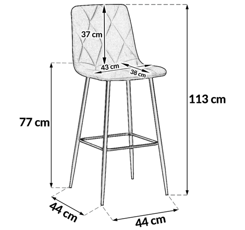 Hoker tapicerowany Nova2 H111 krzesło barowe taupe loft na Arena.pl