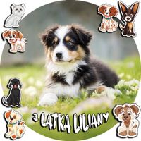 OPŁATEK NA TORT 30CM - PIES PIESEK PSY PSI + IMIĘ + GRATIS! 24CM 26CM