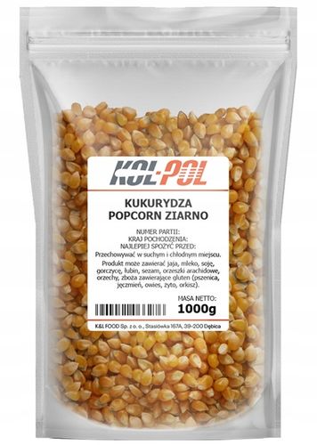 KUKURYDZA POPCORN 5kg Ziarno do prażenia bez soli naturalna jakość Kol-Pol na Arena.pl