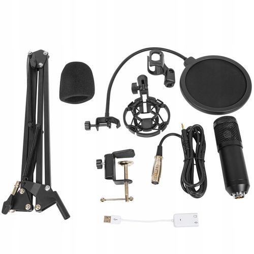 MIKROFON STUDYJNY USB JACK POJEMNOŚCIOWY GAMINGOWY ZESTAW POP FILTR STATYW na Arena.pl