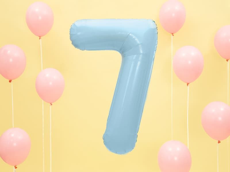 Balon foliowy cyfra 7 niebieski 86 cm zdjęcie 2