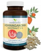 ASHWAGANDHA EKSTRAKT 9% Witanolidy Żeń-szeń 120 kaps. Medverita