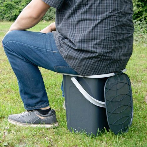 WIADRO WC MOBILNA TOALETA TURYSTYCZNA SZARA 22L Z POKRYWĄ I UCHWYTEM PODRÓŻ na Arena.pl