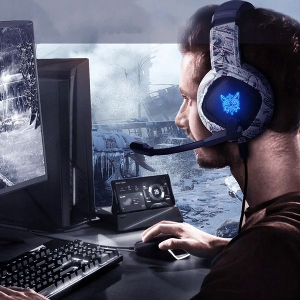 ONIKUMA K19 CAMO SŁUCHAWKI GAMINGOWE NAUSZNE PRZEWODOWE Z MIKROFONEM RGB zdjęcie 2