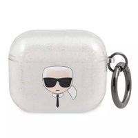 2 x ETUI SILIKONOWE KARL LAGERFELD GLITTER SREBRNE DO AIRPODS 3