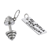 Fit Kolekcja - Srebrne zawieszki na łańcuszek DUMBBELL 001 / OD JUTRA BĘDĘ...