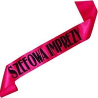 Szefowa Imprezy - fuksjowa szarfa z czarnym nadrukiem