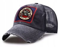 Czapka z daszkiem bejsbolówka FULL MOTOR z siatką czarna Pako Jeans