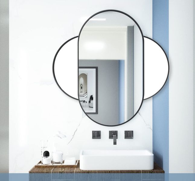 Lustro owalne 100x50cm czarna rama zdjęcie 6