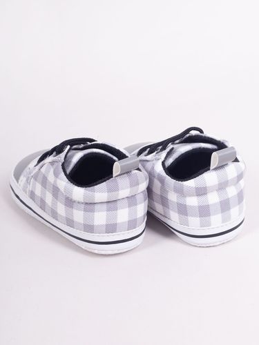 Buciki niemowlęce niechodki gumki w kratkę szare 0-6 miesięcy YOCLUB na Arena.pl