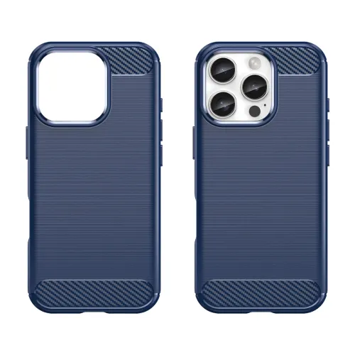 etui silikonowe carbon case do iphone 16 pro - niebieskie na Arena.pl