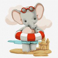 Obraz Po Numerach ”Ulubione Lato” Słoń 30X30Cm  Kho2391