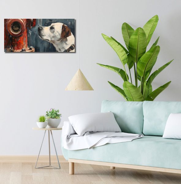 Obraz 70x30cm Kumpel przy Hydrancie zdjęcie 2