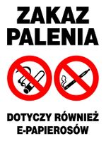 ZI-47 - ZAKAZ PALENIA dotyczy również e-papierosów
