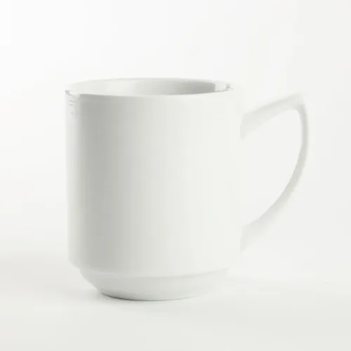 KUBEK PORCELANOWY RYFLOWANY BIAŁY 320ML UNIWERSALNY Z UCHEM NA KAWE HERBATE na Arena.pl