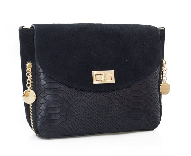 VERA PELLE torebka damska zamszowa listonoszka z paskiem V290 pomarańczowa zdjęcie 5