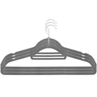 Wieszaki welurowe na ubrania 3 szt. zestaw premium szary