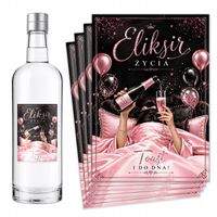 Naklejki na butelki Wódkę urodzinową na urodziny alkohol wino bimber - 8szt