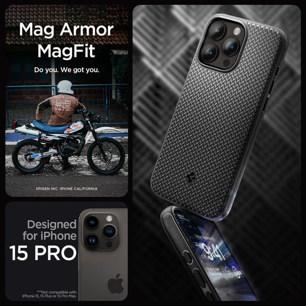 spigen mag armor magsafe iphone 15 pro matte black zdjęcie 9