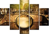 105CM 150CM OBRAZ 5 ELEM MOST AMSTERDAMIE DRUK