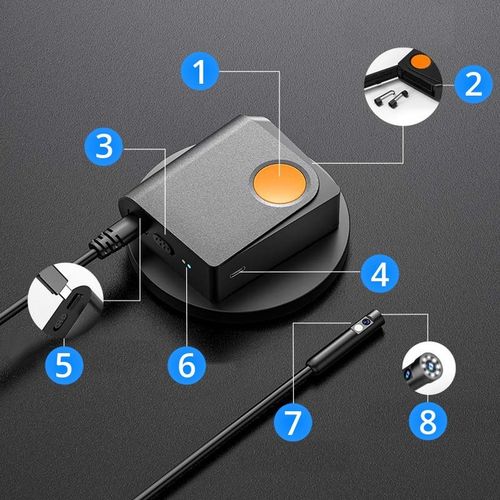 KAMERA INSPEKCYJNA ENDOSKOP WiFi Android iOS DUO LED WARSZTATOWA 5m PRZEWÓD na Arena.pl