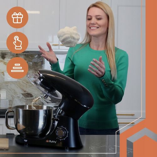 Robot Planetarny Kuchenny RUHHY 6,2L Wielofunkcyjny Mikser do Ciasta CZARNY na Arena.pl