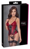 koszulka z podwiązkami cottelli lingerie czerwono czarna s