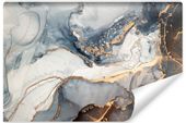 Fototapeta Niebieski MARMUR Abstrakcja Elementy Złota 270cm x 180cm