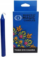 ZESTAW GRANATOWYCH ŚWIEC MANIFEST MAGIC CANDLES CZAKRA TRZECIEGO OKA 12 SZT