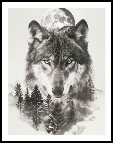 Plakat 50x65cm Wilczy Duch Lasu na Arena.pl