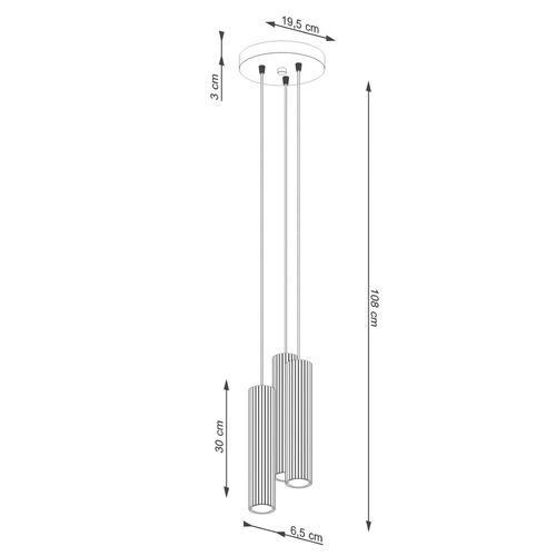 Lampa wisząca KARBON 3P biały na Arena.pl